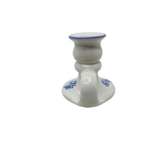 Vintage Platzgraff Yorktowne Ceramic Blue & White Candlestick Holder - Picture 4 of 5